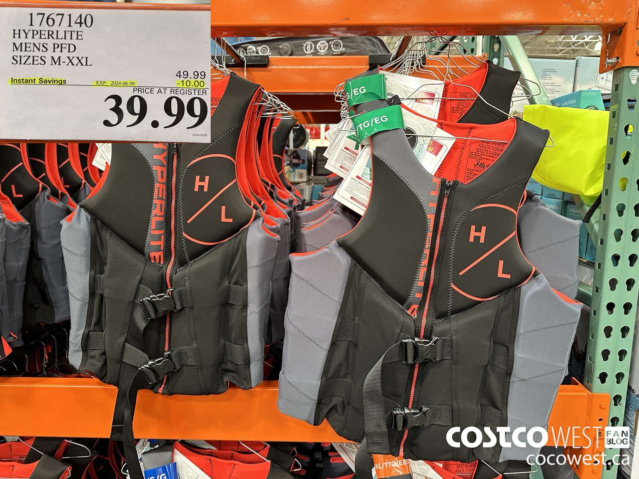 1767140 HYPERLITE MENS PFD SIZES M-XXL ($10.00 INSTANT SAVINGS EXPIRES ON 2024-06-09) $39.99
