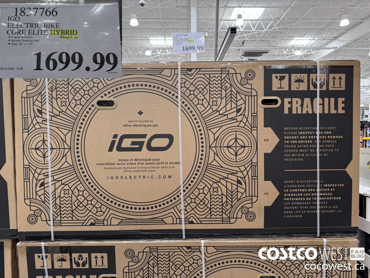 1837766 IGO ELECTRIC BIKE CORE ELITE HYBRID $1699.99