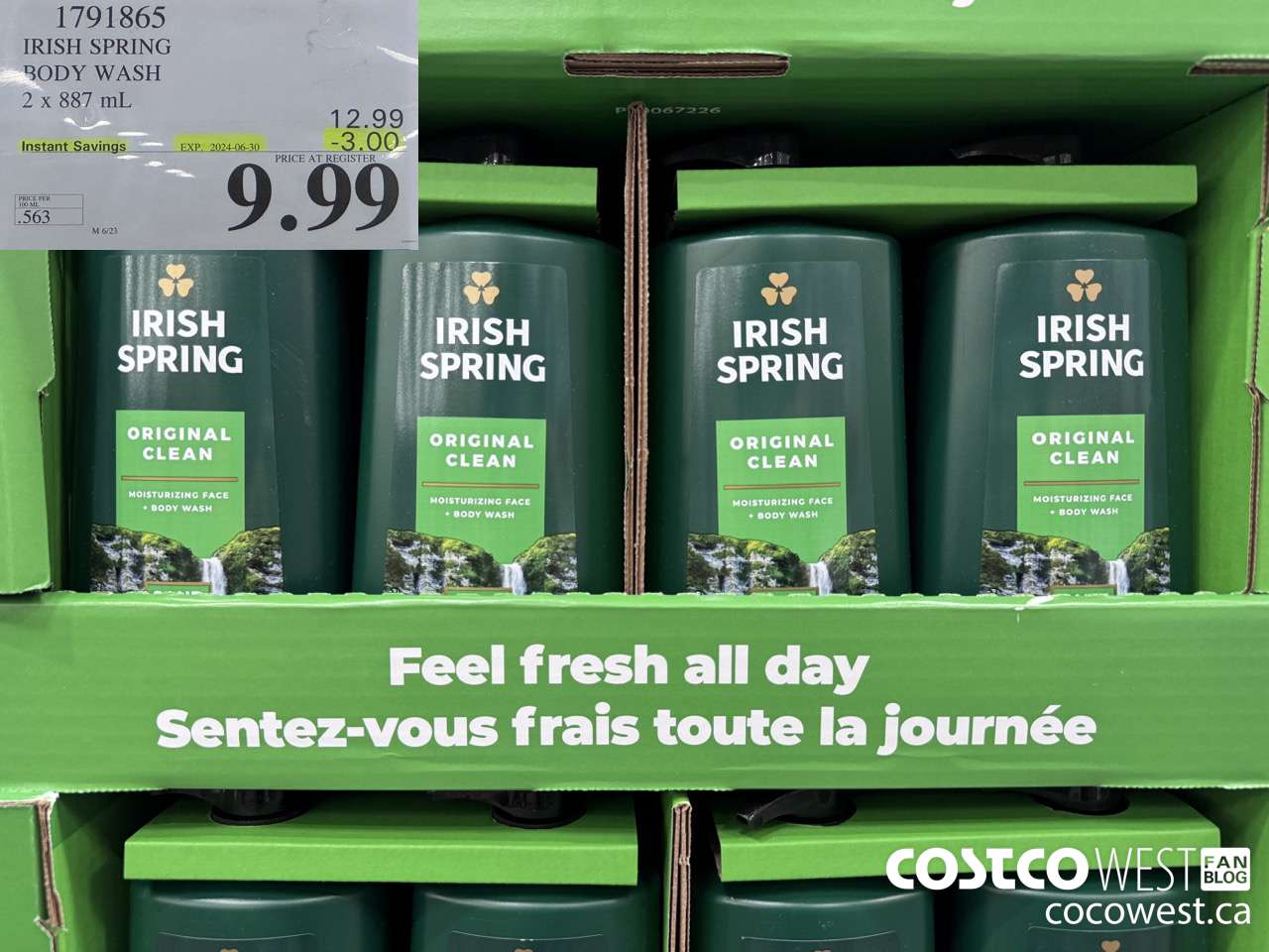 1791865 IRISH SPRING BODY WASH 2 X 887 M ($3.00 INSTANT SAVINGS EXPIRES ON 2024-06-30) $9.99