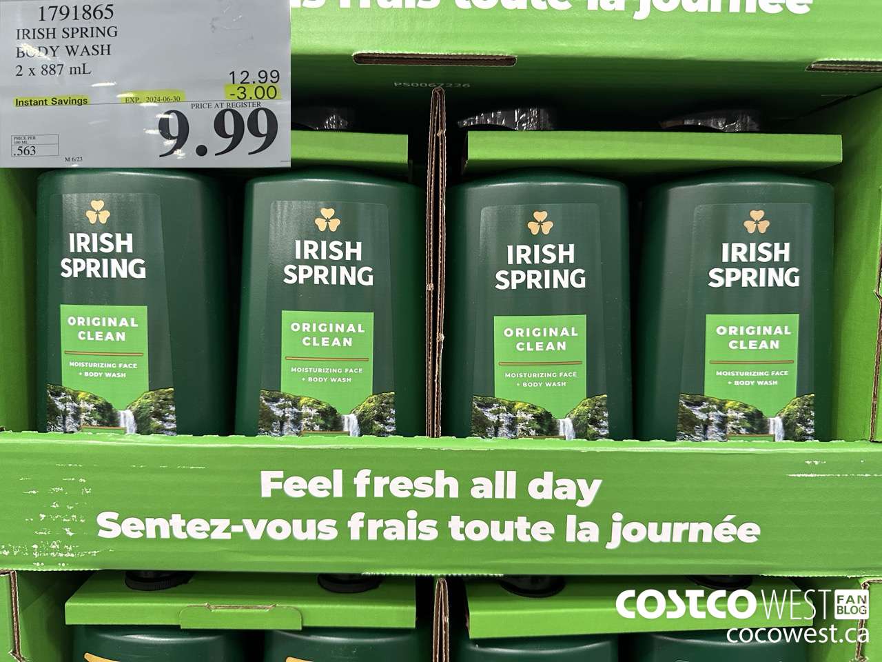 1791865 IRISH SPRING BODY WASH 2 X 887 M ($3.00 INSTANT SAVINGS EXPIRES ON 2024-06-30) $9.99