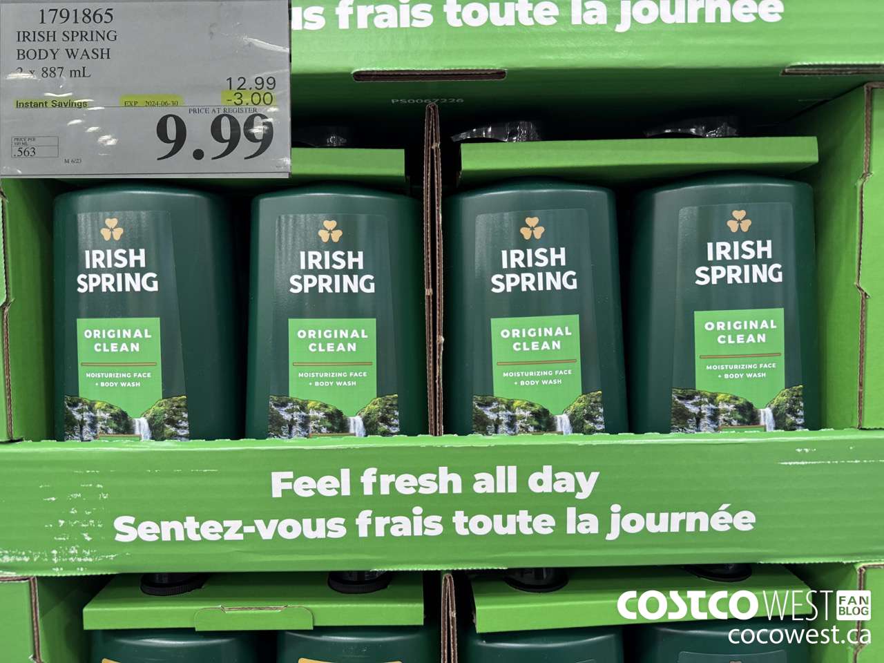 1791865 IRISH SPRING BODY WASH 2 X 887 M ($3.00 INSTANT SAVINGS EXPIRES ON 2024-06-30) $9.99