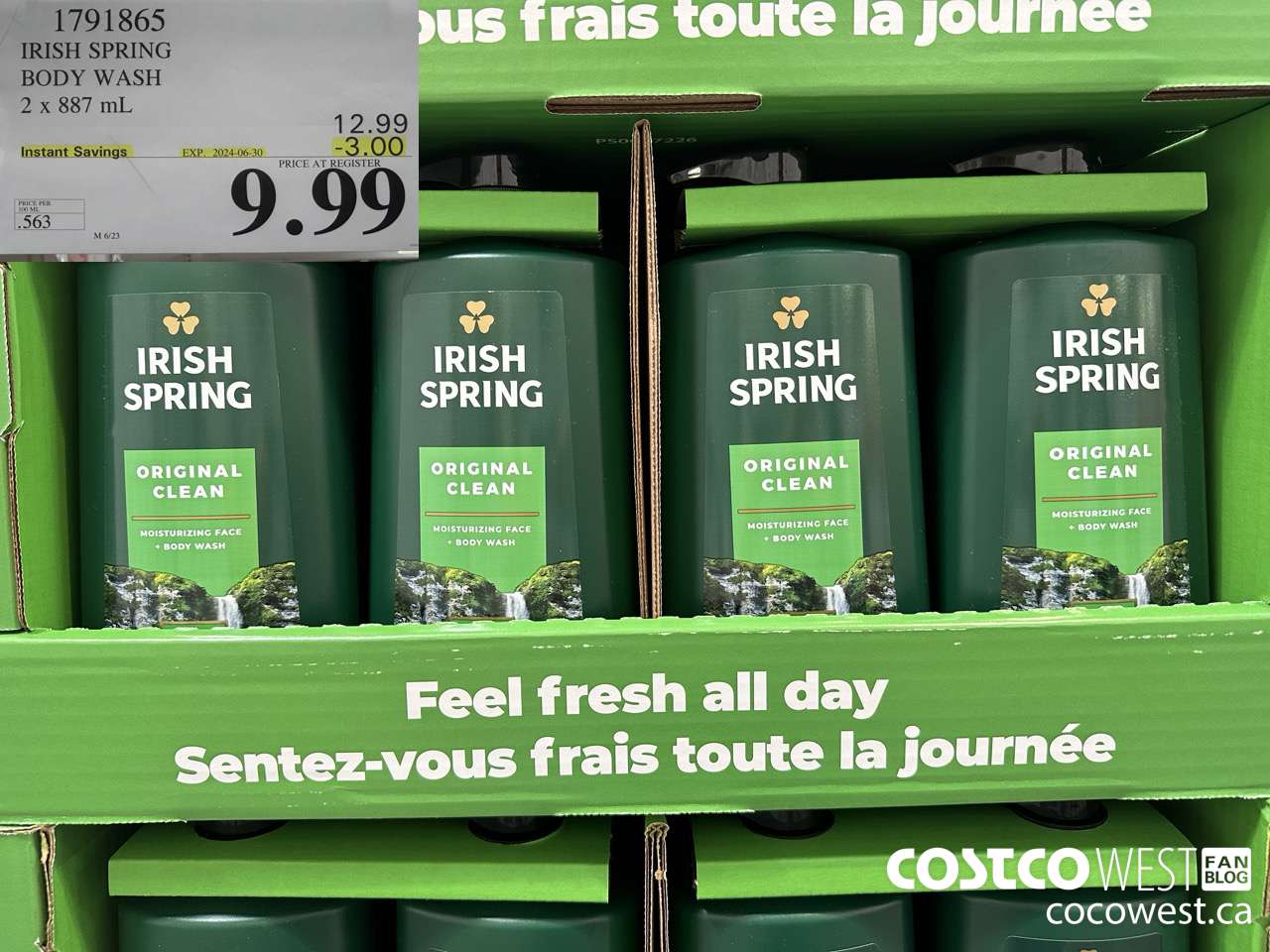 1791865 IRISH SPRING BODY WASH 2 X 887 M ($3.00 INSTANT SAVINGS EXPIRES ON 2024-06-30) $9.99