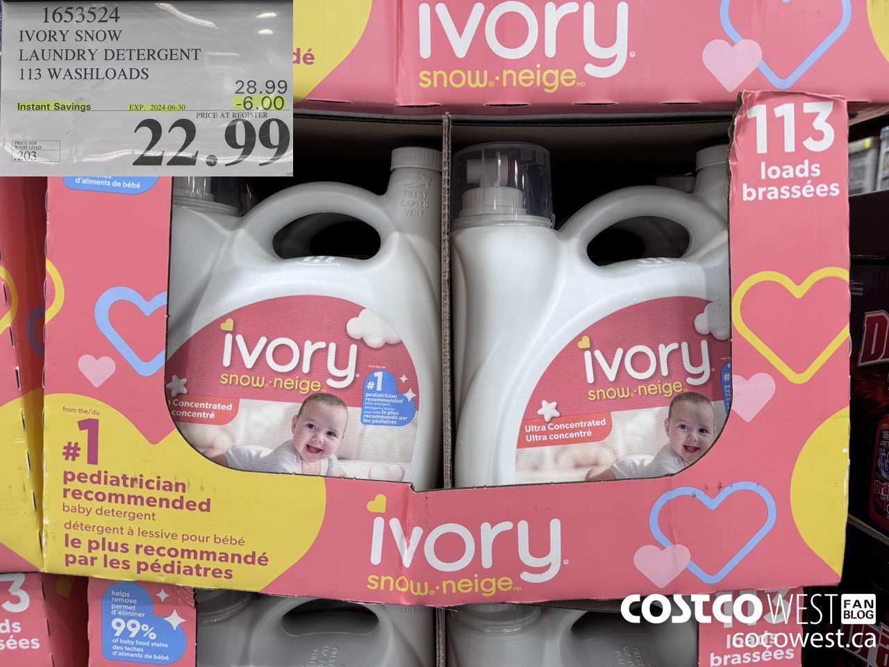 1653524 IVORY SNOW LAUNDRY DETERGENT 113 WASHLOADS ($6.00 INSTANT SAVINGS EXPIRES ON 2024-06-30) $22.99