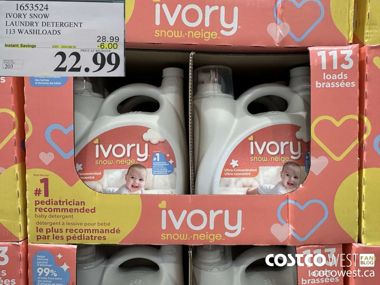 1653524 IVORY SNOW LAUNDRY DETERGENT 113 WASHLOADS ($6.00 INSTANT SAVINGS EXPIRES ON 2024-06-30) $22.99