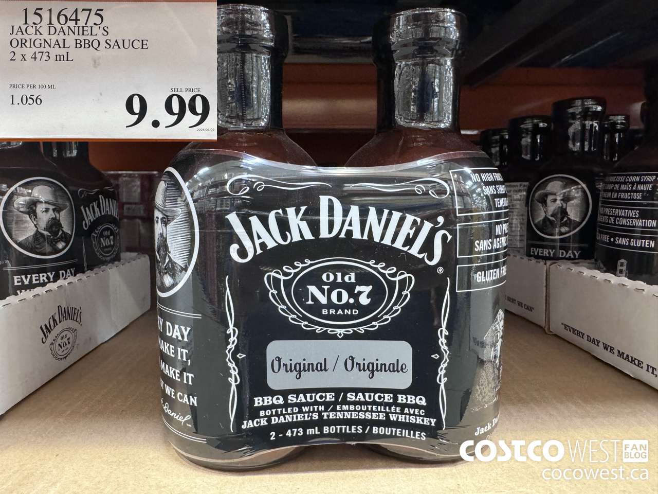 1516475 JACK DANIEL'S ORIGNAL BBQ SAUCE 2 x 473 mL  $9.99