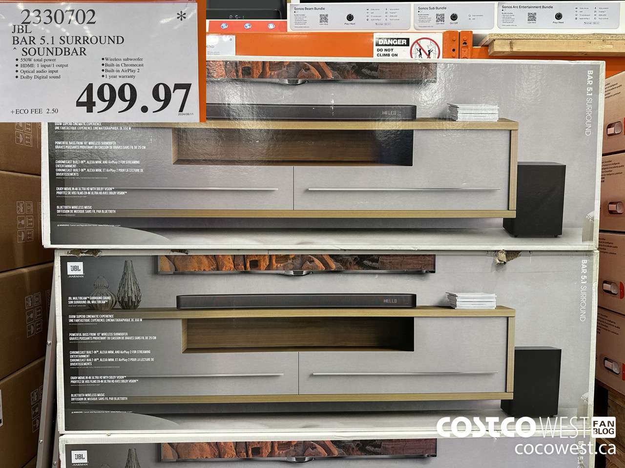 2330702 JBL BAR 5.1 SURROUND SOUNDBAR (EXPIRES ON 2023-12-29) $499.97