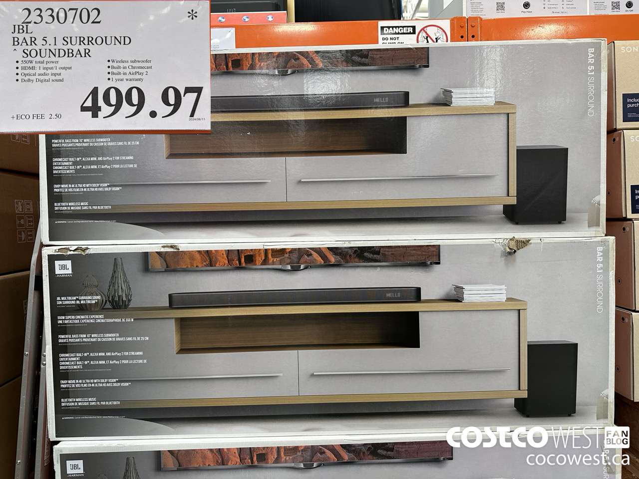 2330702 JBL BAR 5.1 SURROUND SOUNDBAR $499.97