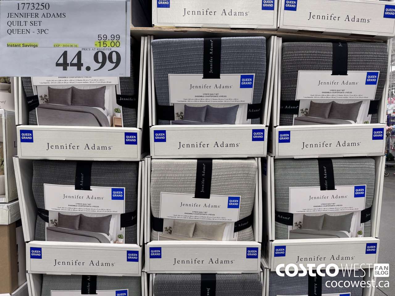 1773250 JENNIFER ADAMS QUILT SET QUEEN 3PC ($15.00 INSTANT SAVINGS EXPIRES ON 2024-06-16) $44.99