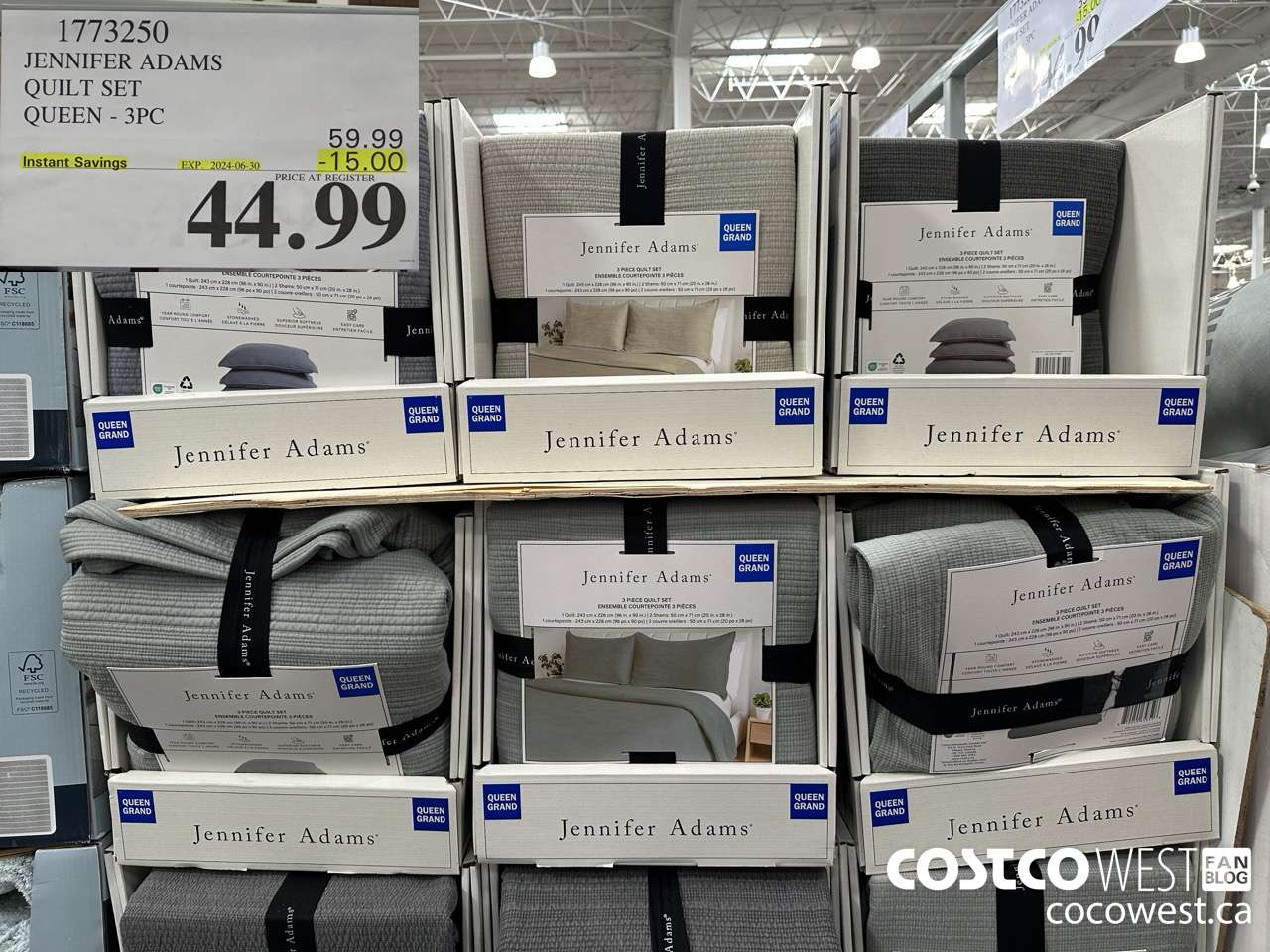 1773250 JENNIFER ADAMS QUILT SET QUEEN 3PC ($15.00 INSTANT SAVINGS EXPIRES ON 2024-06-30) $44.99