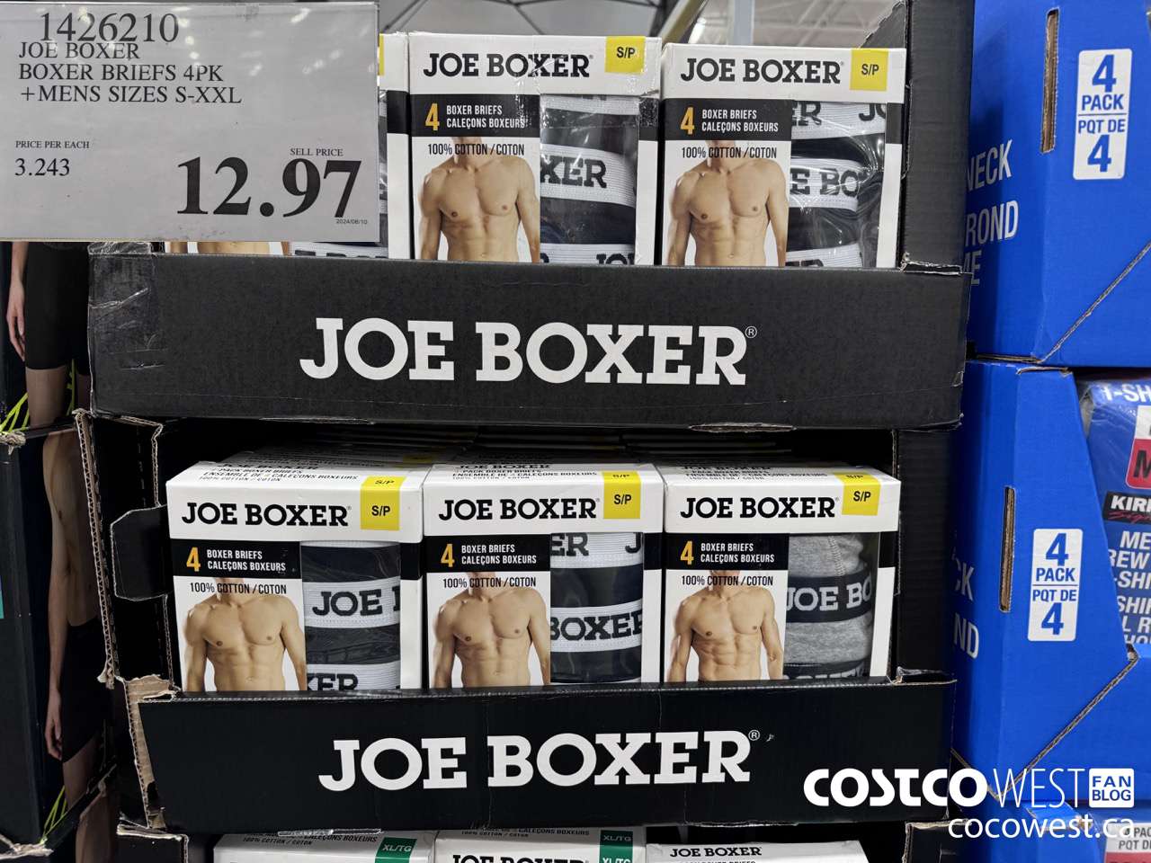 1426210 JOE BOXER BOXER BRIEFS 4PK MENS SIZES S-XXL $12.97
