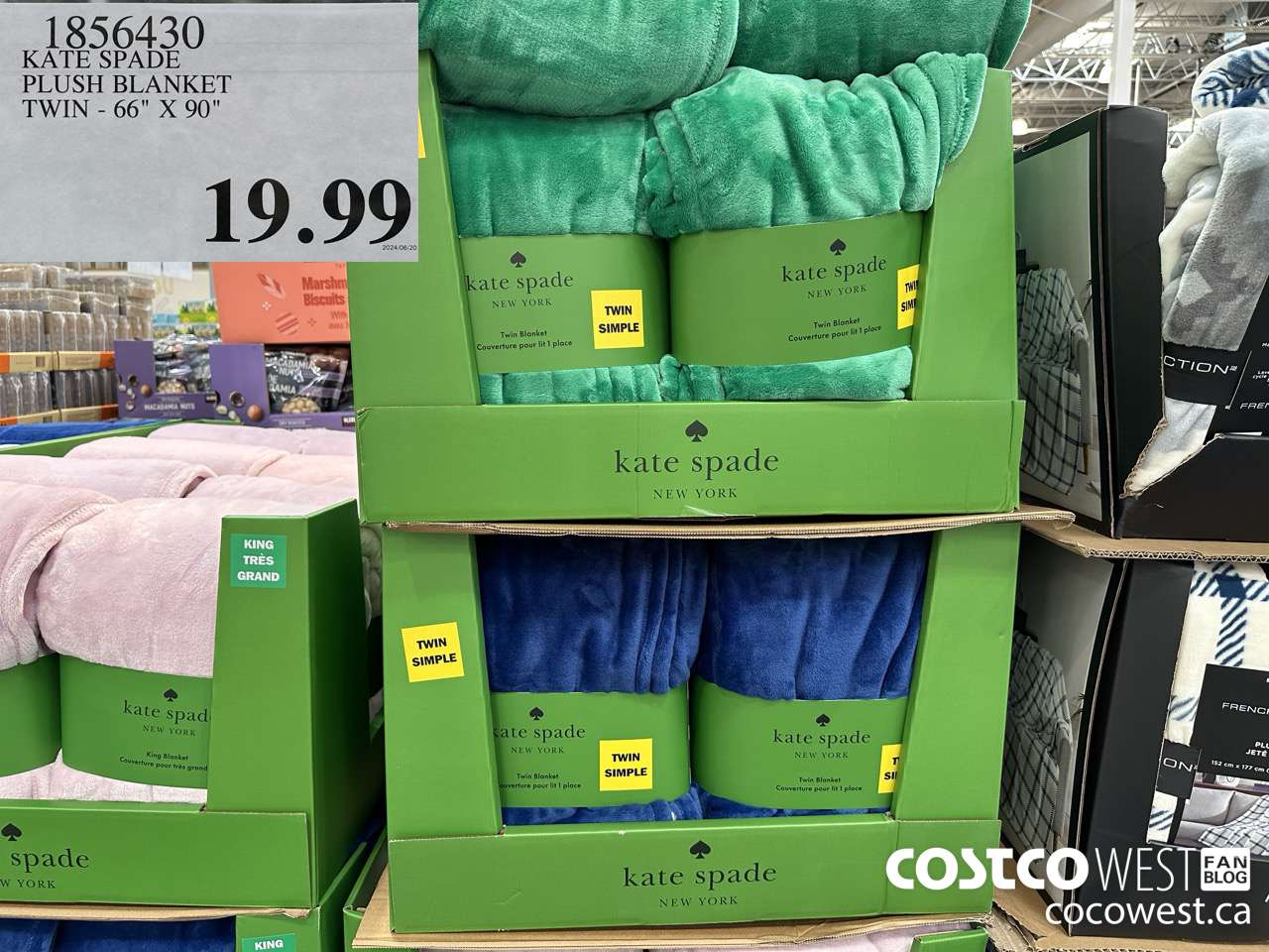 1856430 KATE SPADE PLUSH BLANKET TWIN 66