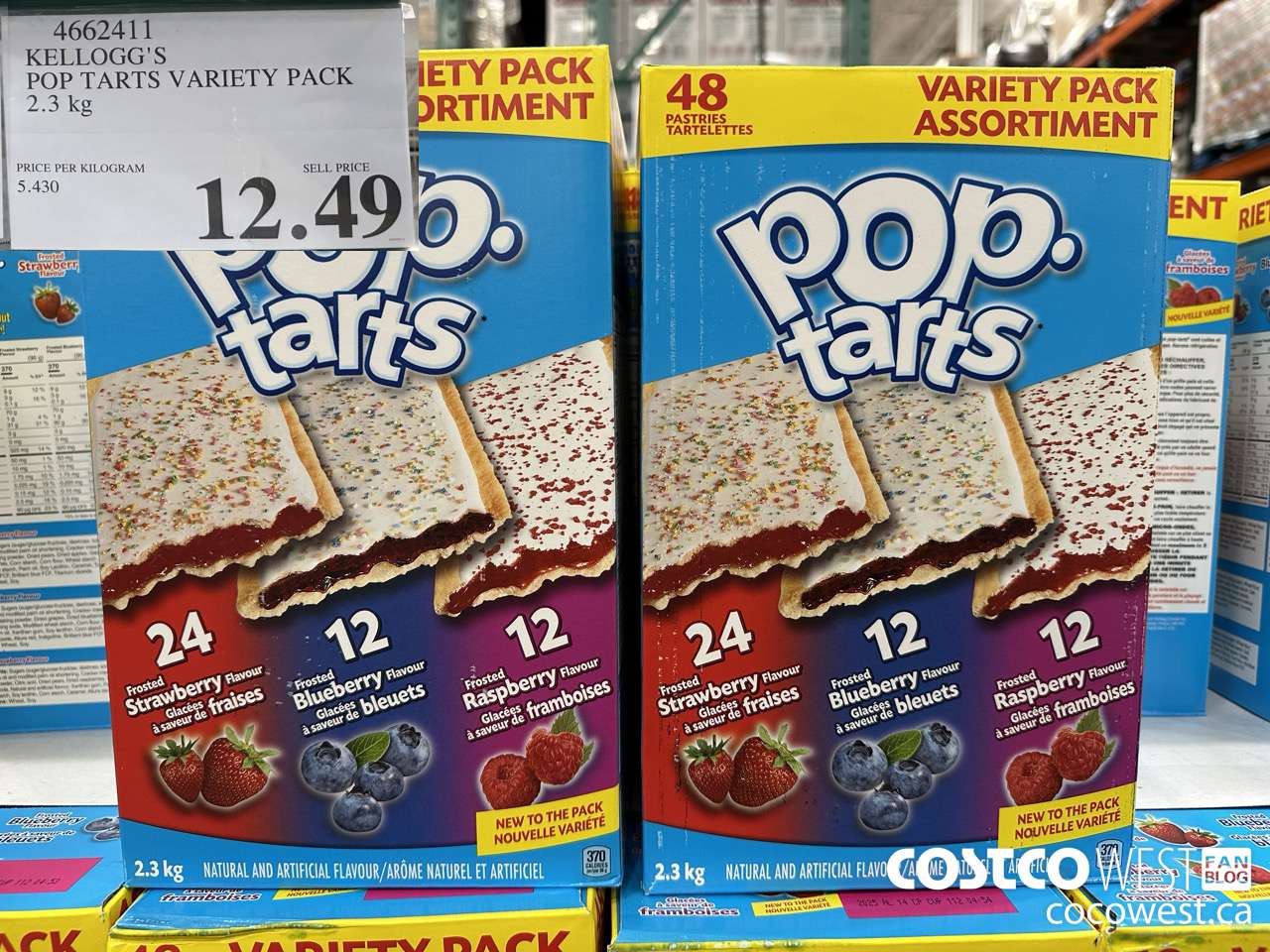 4662411 KELLOGG'S POP TARTS VARIETY PACK 2.3 KG $12.49