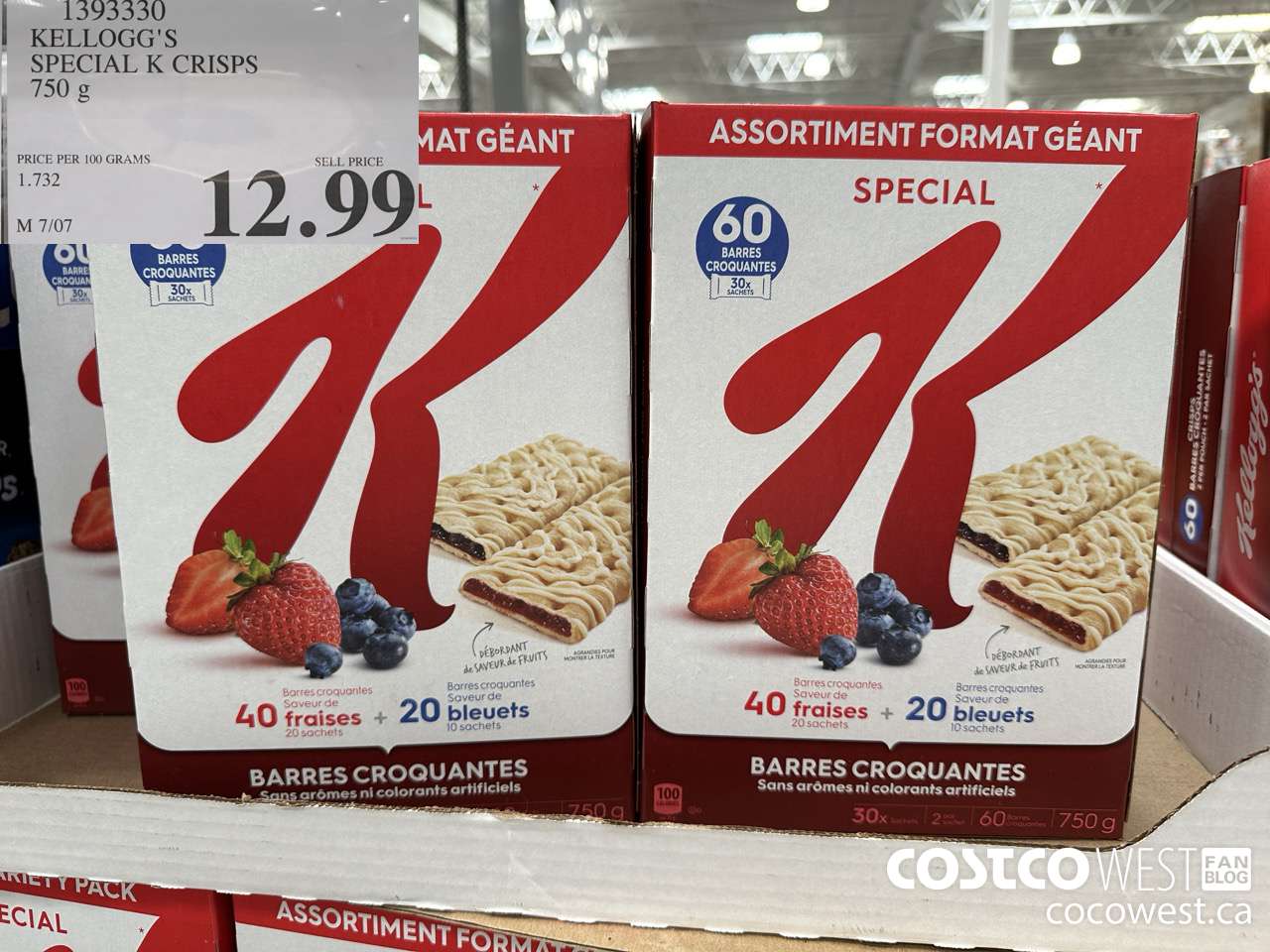 1393330 KELLOGG'S SPECIAL K CRISPS 750 G $12.99