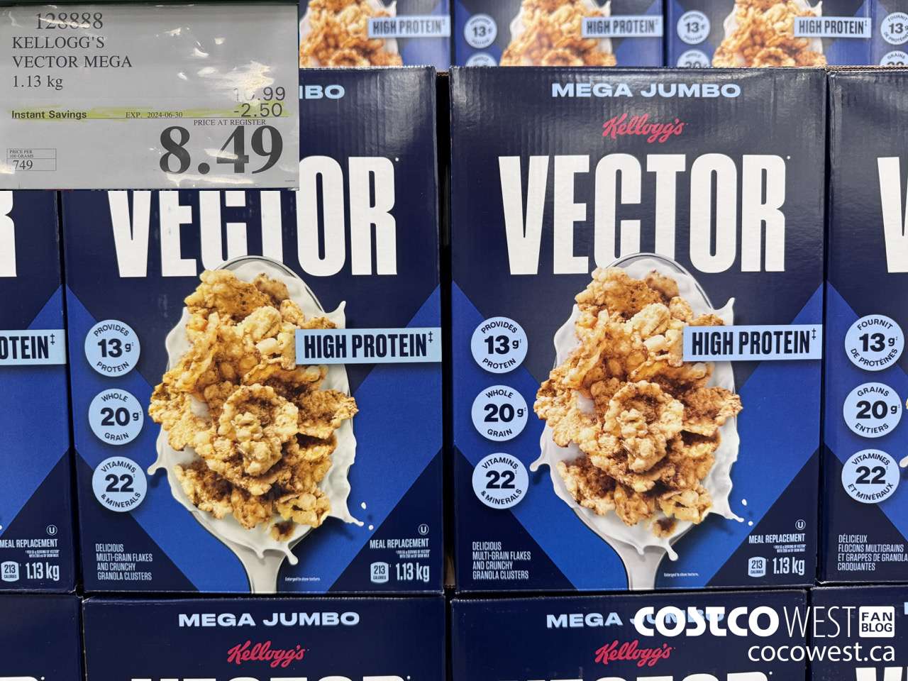 128888 KELLOGGS VECTOR MEGA 1.13KG ($2.50 INSTANT SAVINGS EXPIRES ON 2024-06-30) $8.49