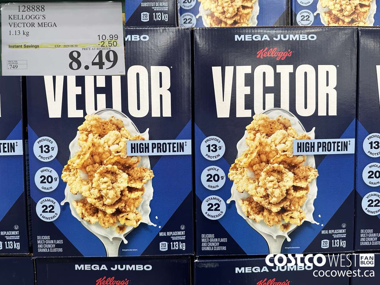 128888 KELLOGGS VECTOR MEGA 1.13KG ($2.50 INSTANT SAVINGS EXPIRES ON 2024-06-30) $8.49