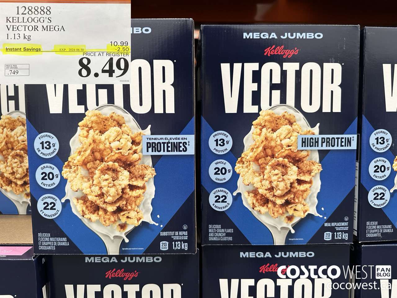 128888 KELLOGGS VECTOR MEGA 1.13KG ($2.50 INSTANT SAVINGS EXPIRES ON 2024-06-30) $8.49