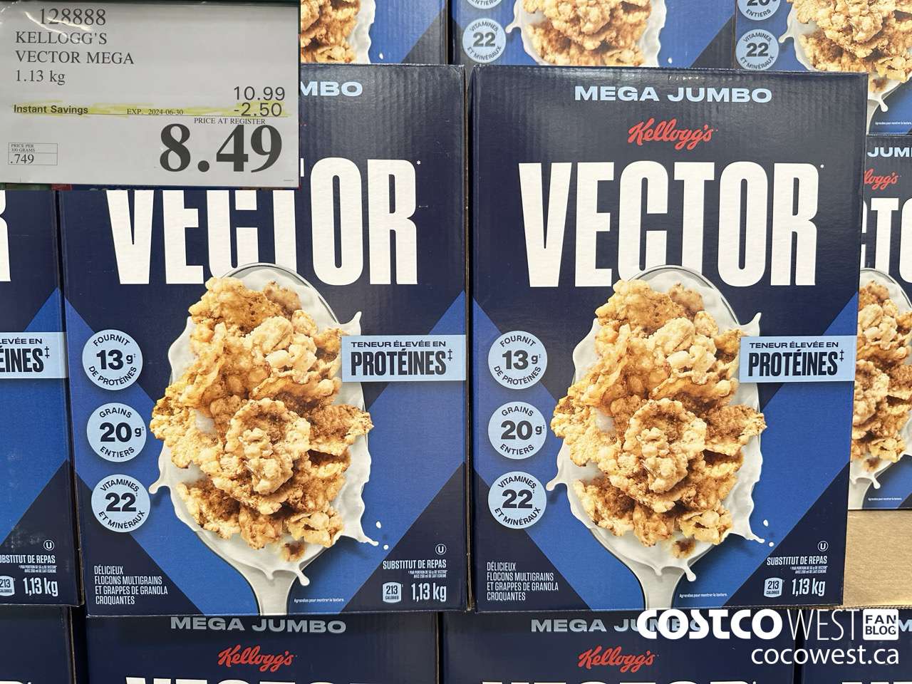 128888 KELLOGGS VECTOR MEGA 1.13KG ($2.50 INSTANT SAVINGS EXPIRES ON 2024-06-30) $8.49