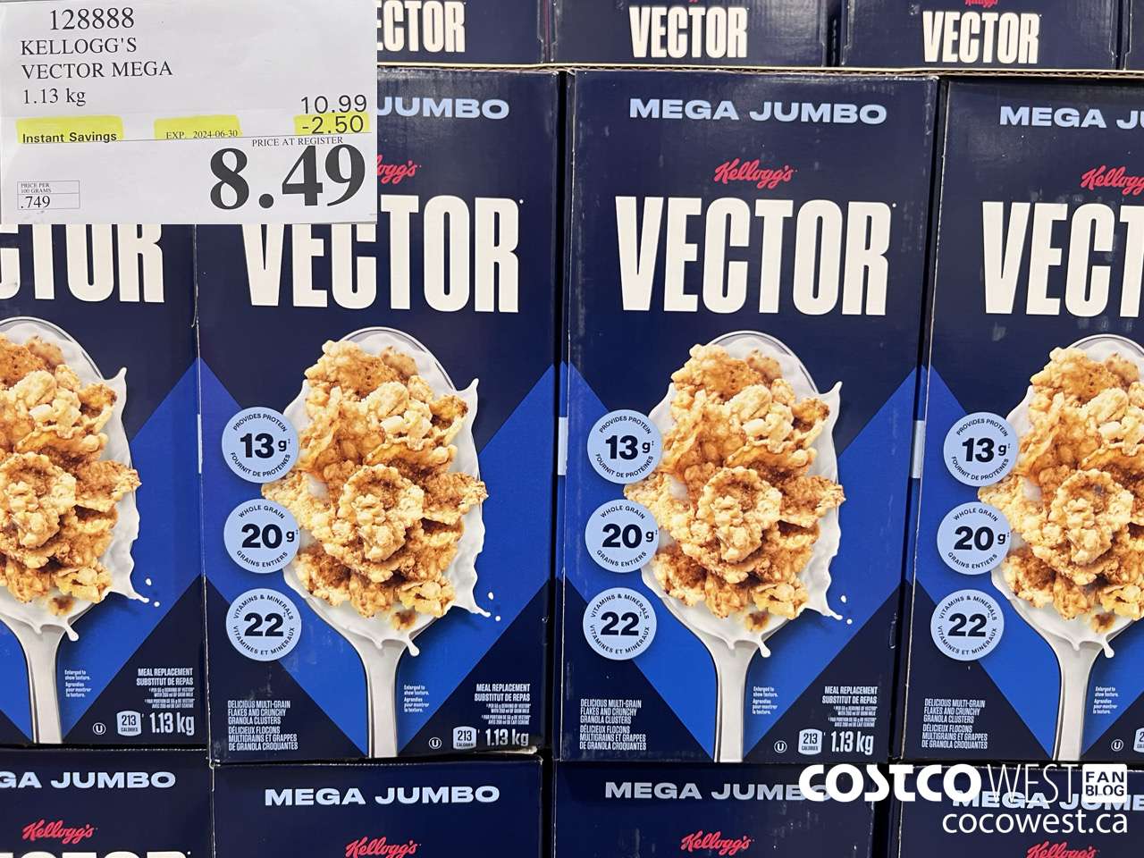 128888 KELLOGGS VECTOR MEGA 1.13KG ($2.50 INSTANT SAVINGS EXPIRES ON 2024-06-30) $8.49