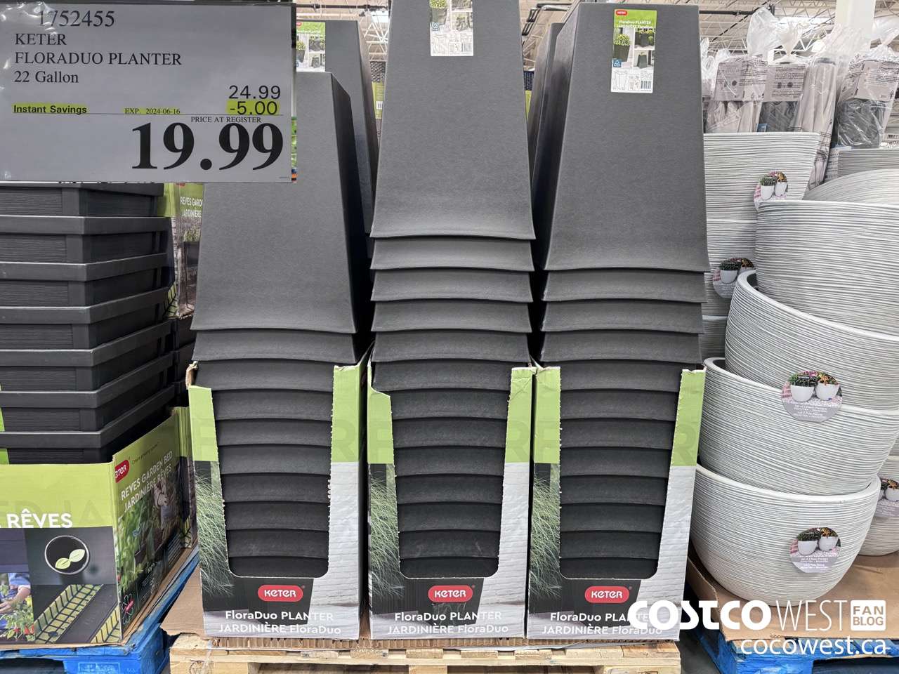 1752455 KETER FLORADUO PLANTER 22 GALLON ($5.00 INSTANT SAVINGS EXPIRES ON 2024-06-16) $19.99