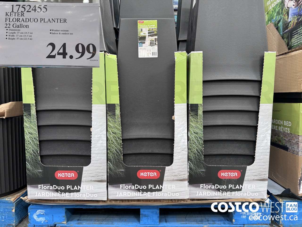 1752455 KETER FLORADUO PLANTER 22 GALLON $24.99