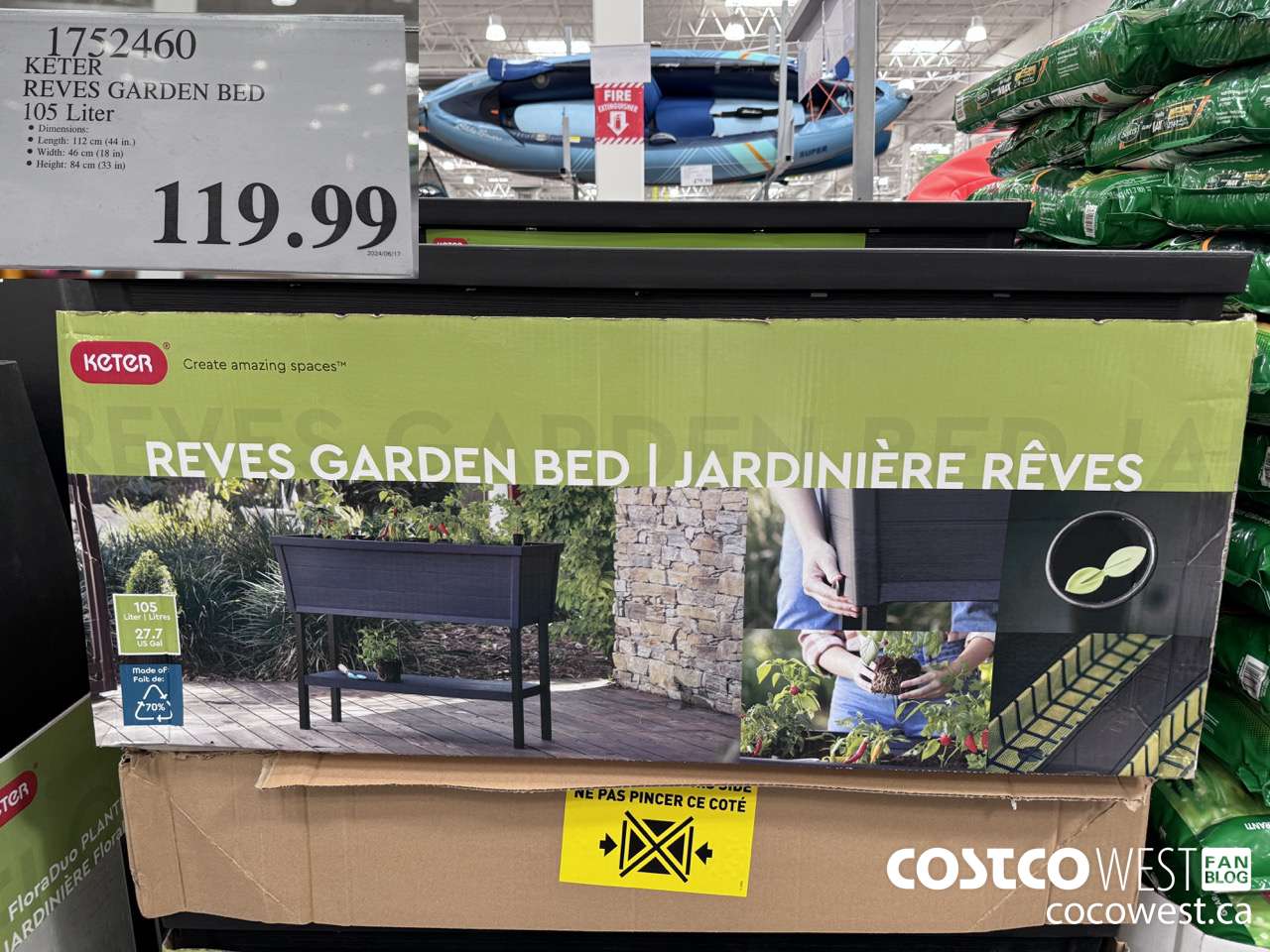 1752460 KETER REVES GARDEN BED 105 LITER $119.99
