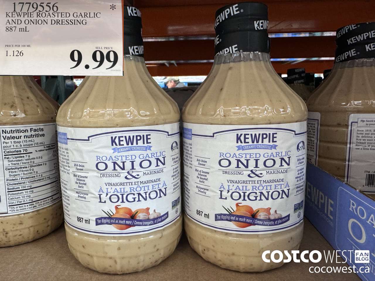 1779556 KEWPIE ROASTED GARLIC AND ONION DRESSING 887 mL $9.99