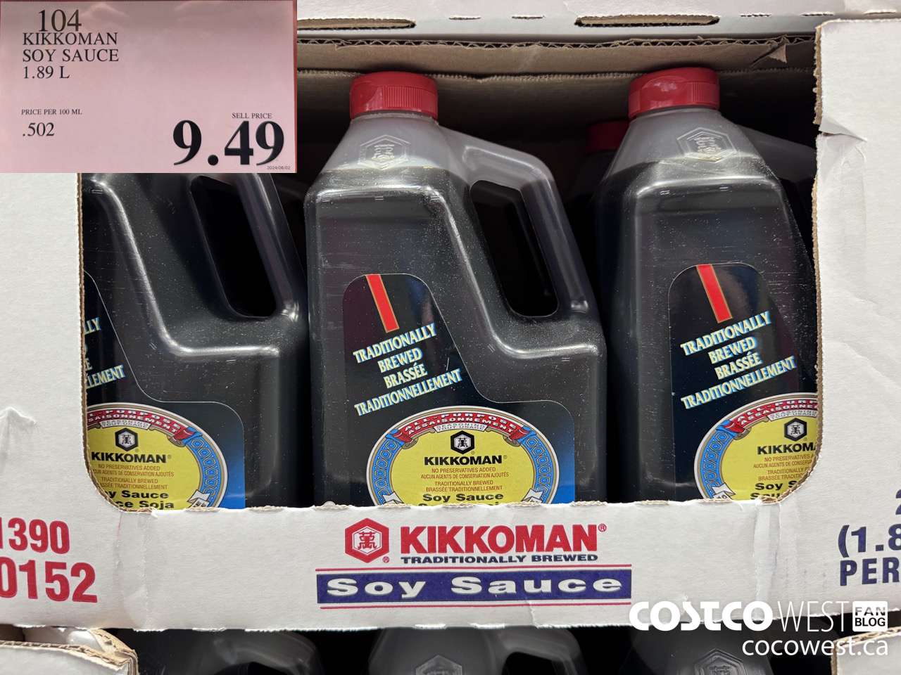 104 KIKKOMAN SOY SAUCE 1.89 L $9.49