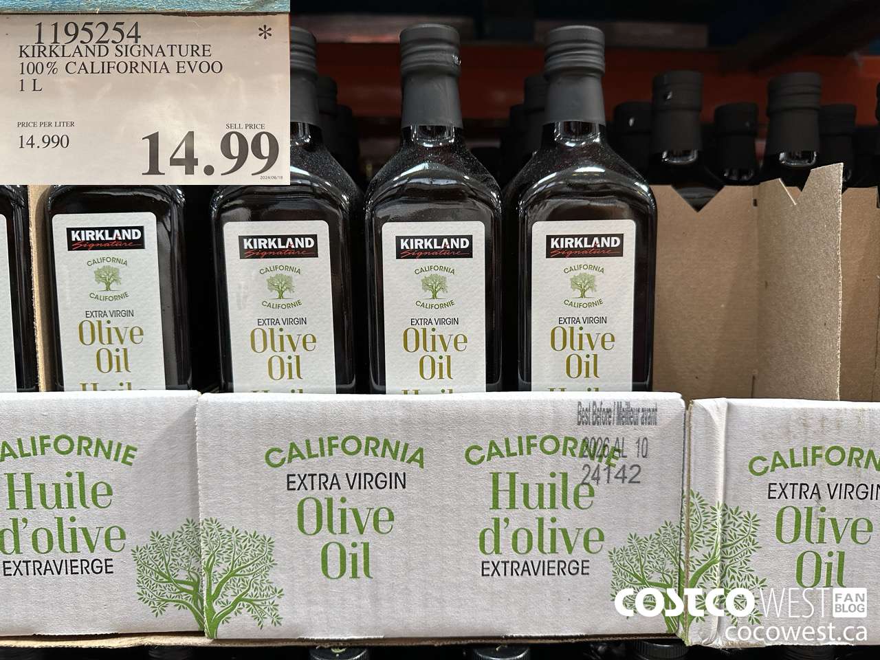 1195254 KIRKLAND SIGNATURE 100% CALIFORNIA EVOO 1L  $14.99