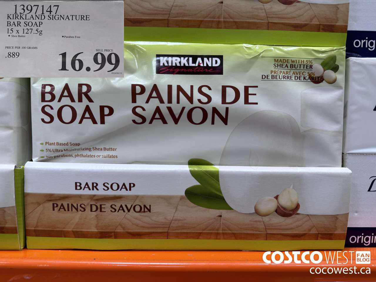 1397147 KIRKLAND SIGNATURE BAR SOAP 15 CT 4.5 OZ $16.99