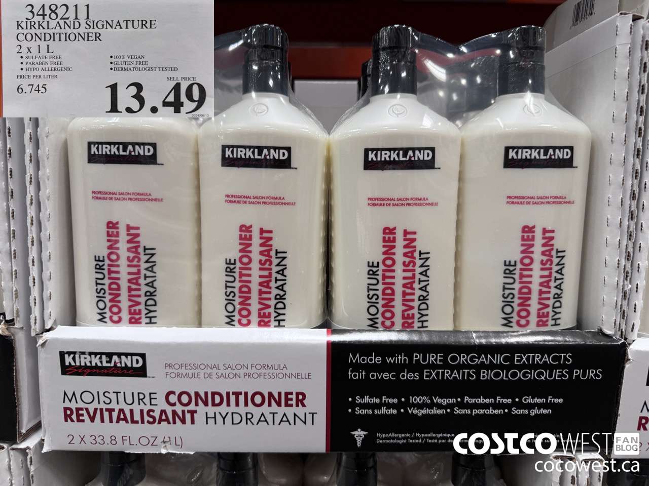 348211 KIRKLAND SIGNATURE CONDITIONER 2 X 1L $13.49