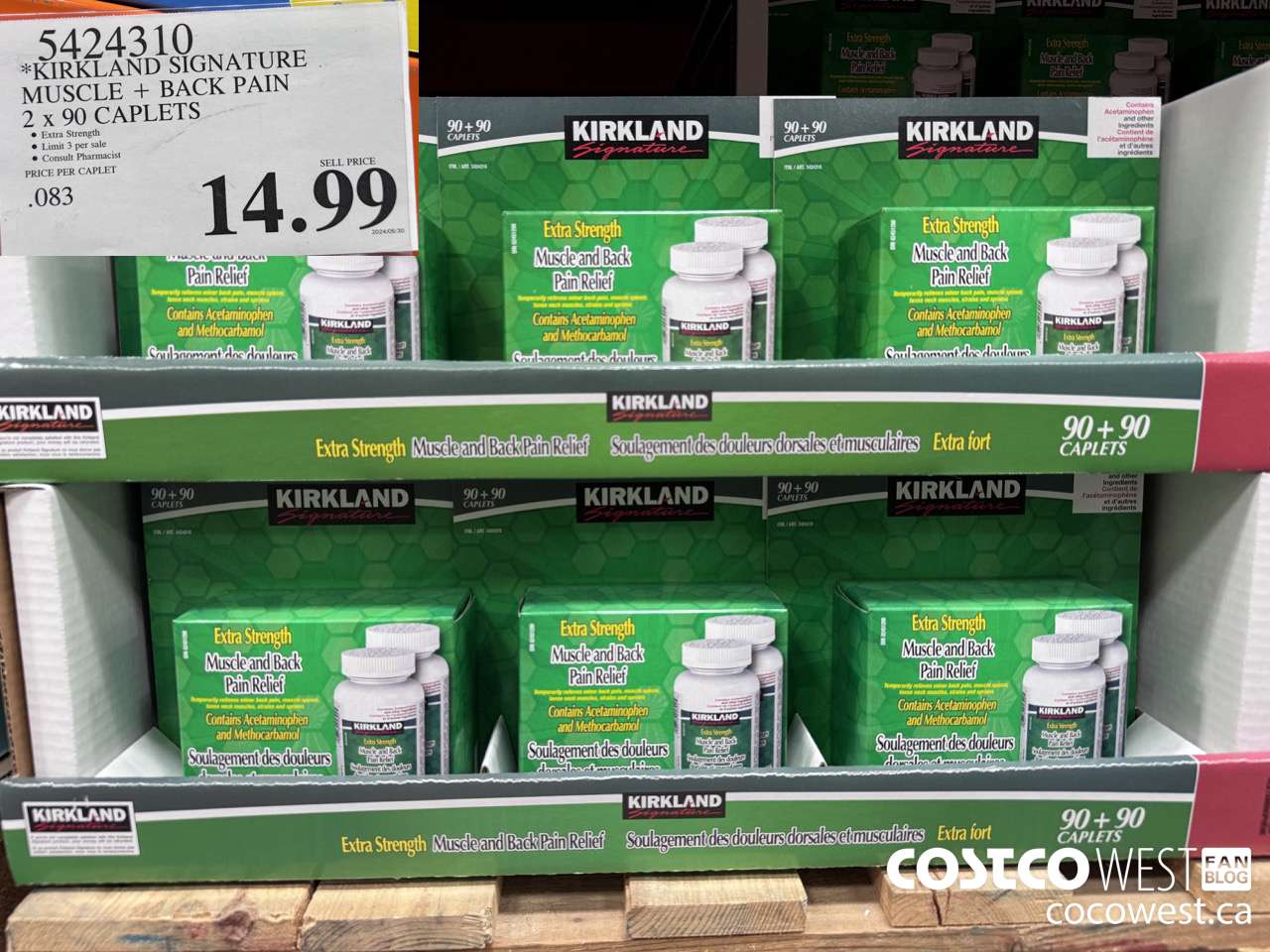 5424310 KIRKLAND SIGNATURE MUSCLE + BACK 2X90 CAPLETS $14.99