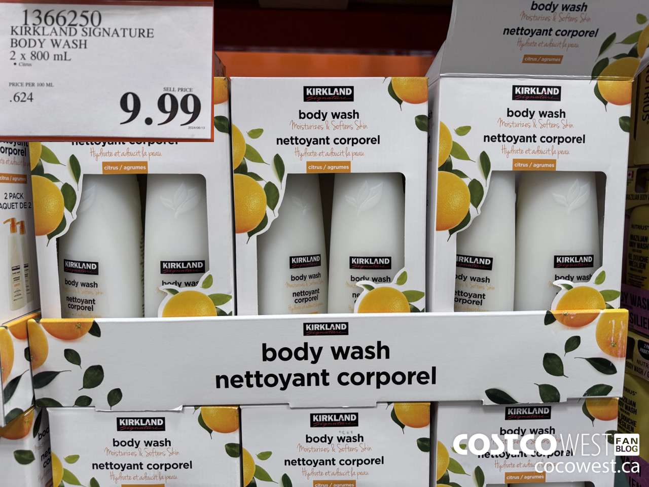 1366250 KIRKLAND SIGNATURE NATURAL CITRUS BODY WASH 2-PACK $9.99