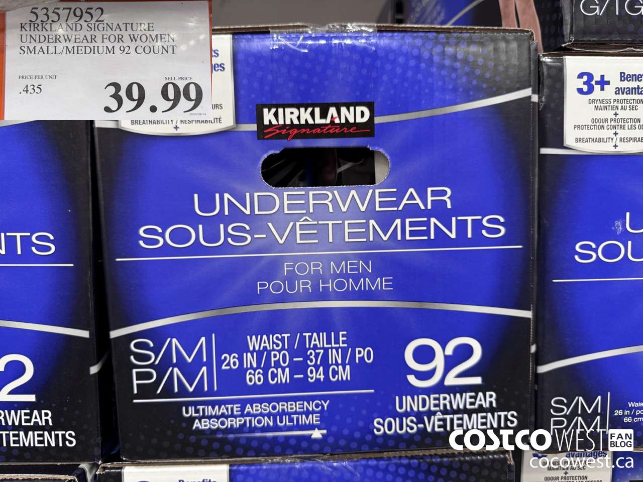5357952 KIRKLAND SIGNATURE PROTECTIVE UNDERWEAR WOMEN S/M 92 COUNT $39.99