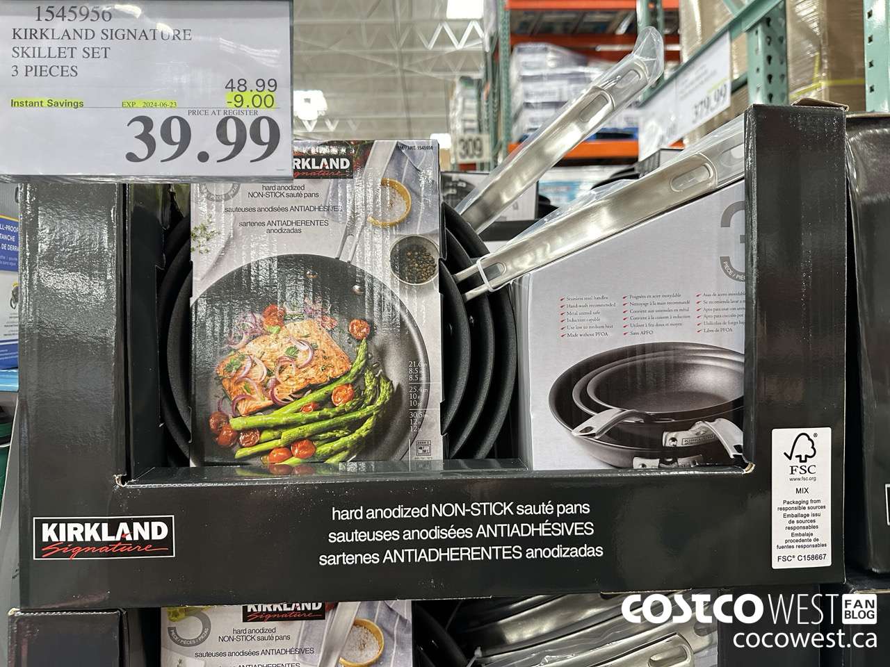 1545956 KIRKLAND SIGNATURE SKILLET SET 3 PIECES ($9.00 INSTANT SAVINGS EXPIRES ON 2024-06-23) $39.99
