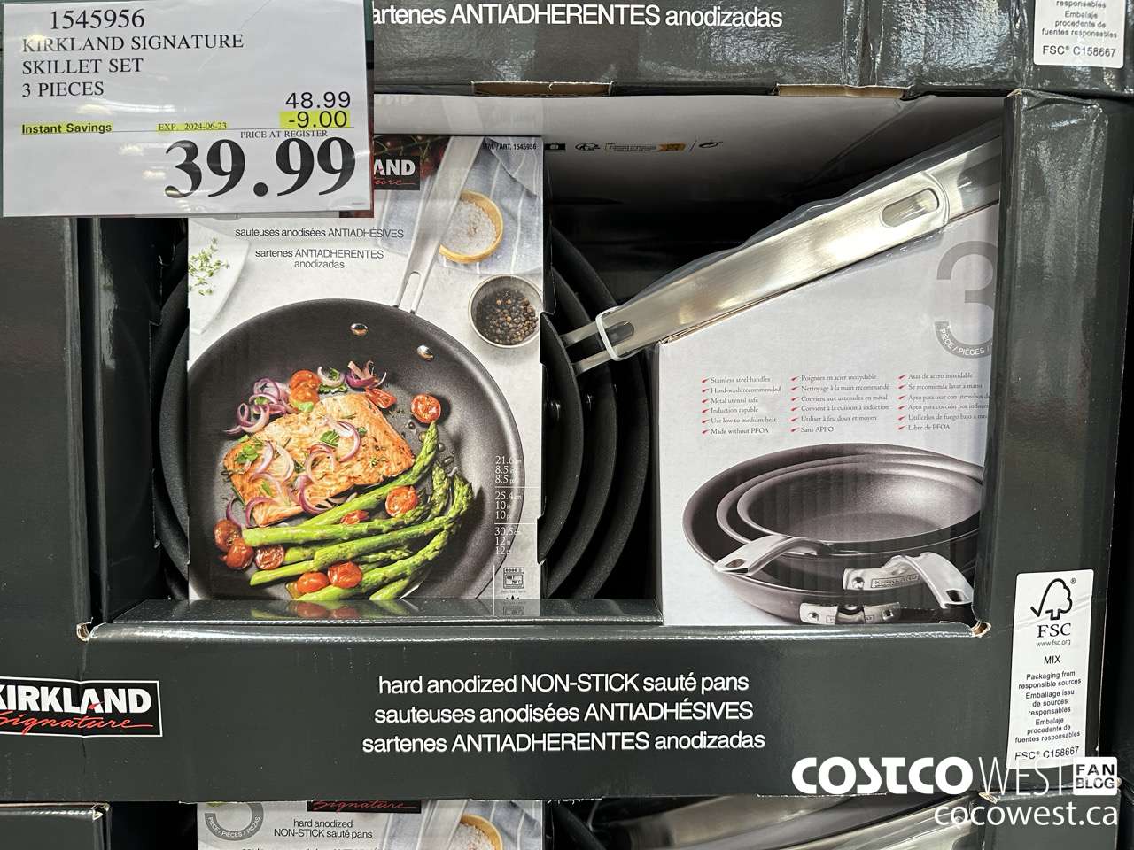 1545956 KIRKLAND SIGNATURE SKILLET SET 3 PIECES ($9.00 INSTANT SAVINGS EXPIRES ON 2024-06-23) $39.99