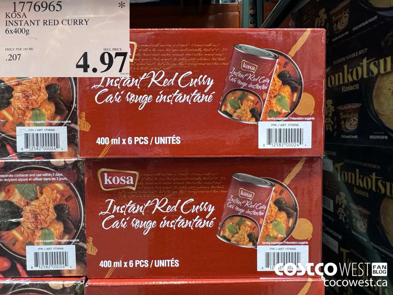 1776965 KOSA INSTANT RED CURRY 6 X 400G $4.97