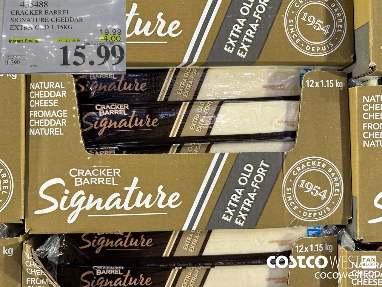 435488 KRAFT EXTRA OLD CHEDDAR 1.15 KG ($4.00 INSTANT SAVINGS EXPIRES ON 2024-06-30) $15.99