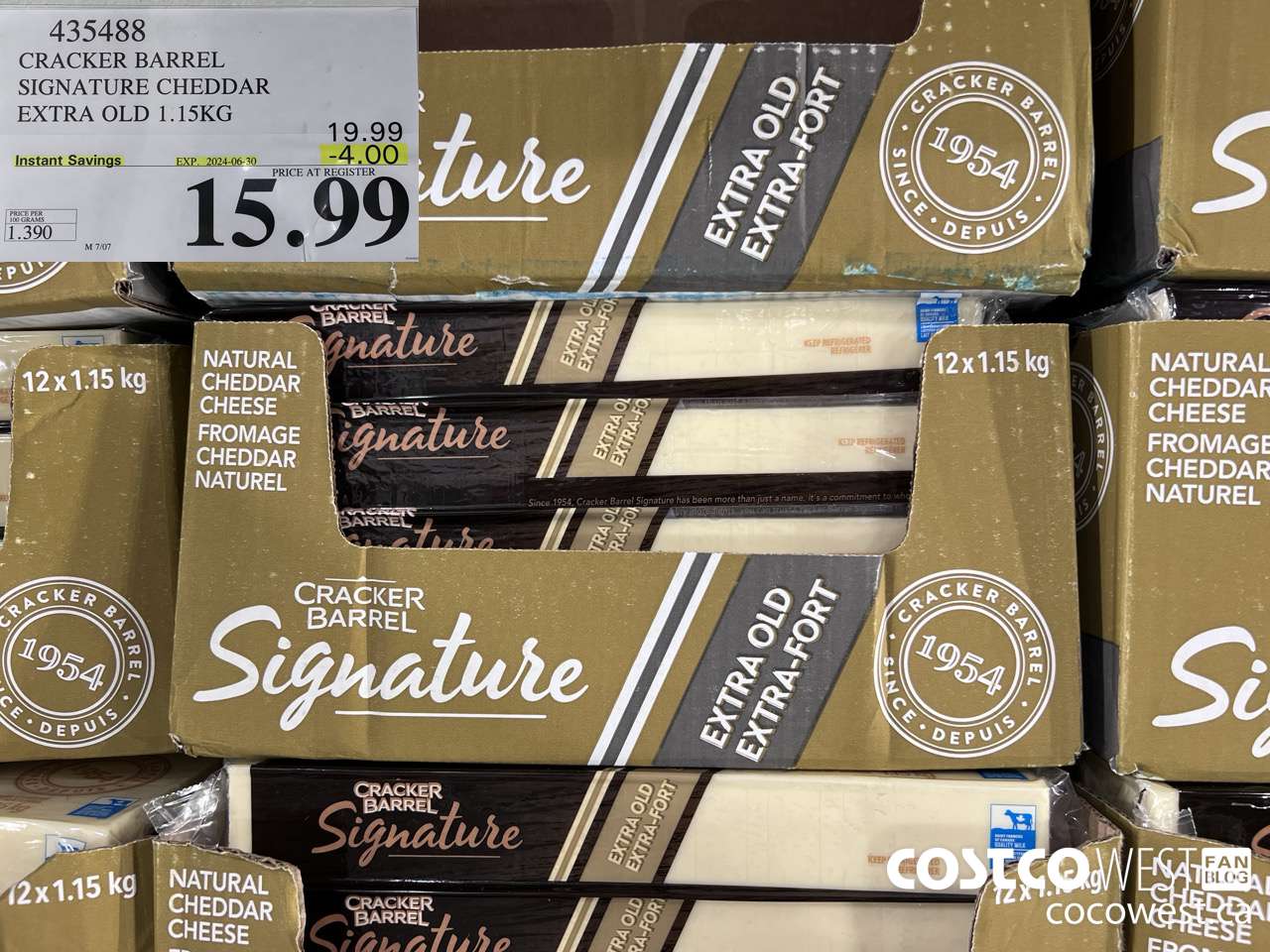 435488 KRAFT EXTRA OLD CHEDDAR 1.15 KG ($4.00 INSTANT SAVINGS EXPIRES ON 2024-06-30) $15.99