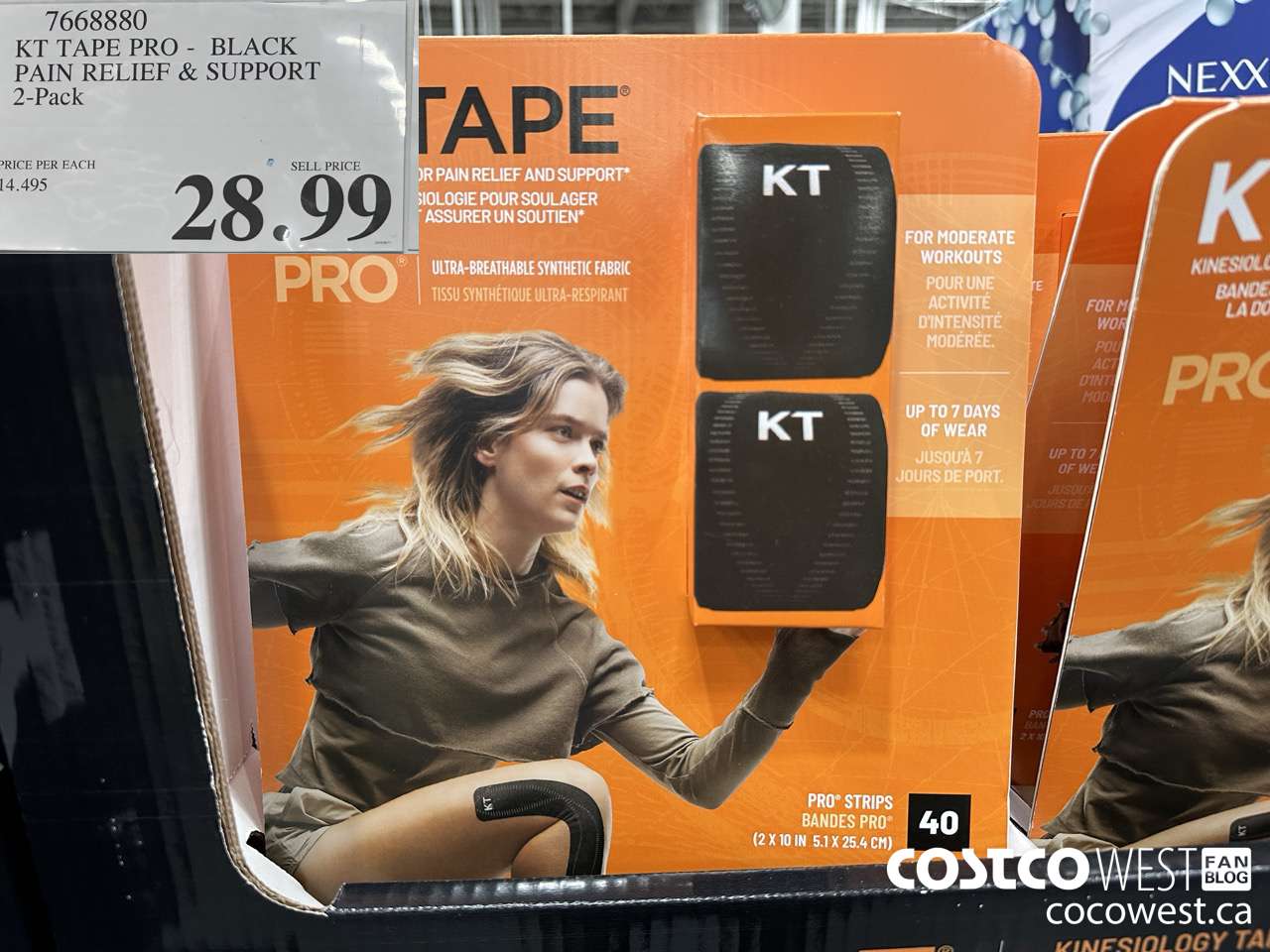 7668880 KT TAPE PRO BLACK PAIN RELIEF & SUPPORT 2-PACK $28.99