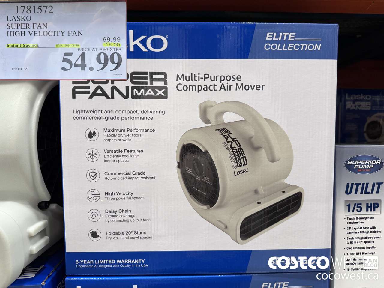 1781572 LASKO SUPER FAN HIGH VELOCITY FAN ($15.00 INSTANT SAVINGS EXPIRES ON 2024-06-30) $54.99