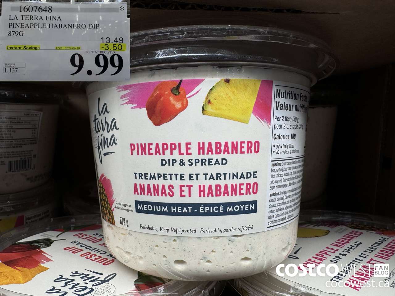 1607648 LA TERRA FINA PINEAPPLE HABANERO DIP 879G ($3.50 INSTANT SAVINGS EXPIRES ON 2024-06-19) $9.99