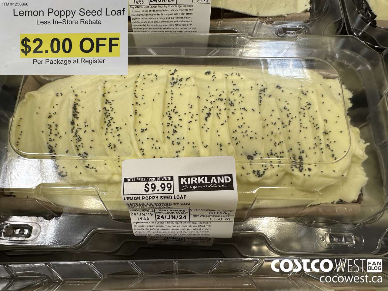 1250860 LEMON POPPY SEED LOAF ($2.00 INSTANT SAVINGS)