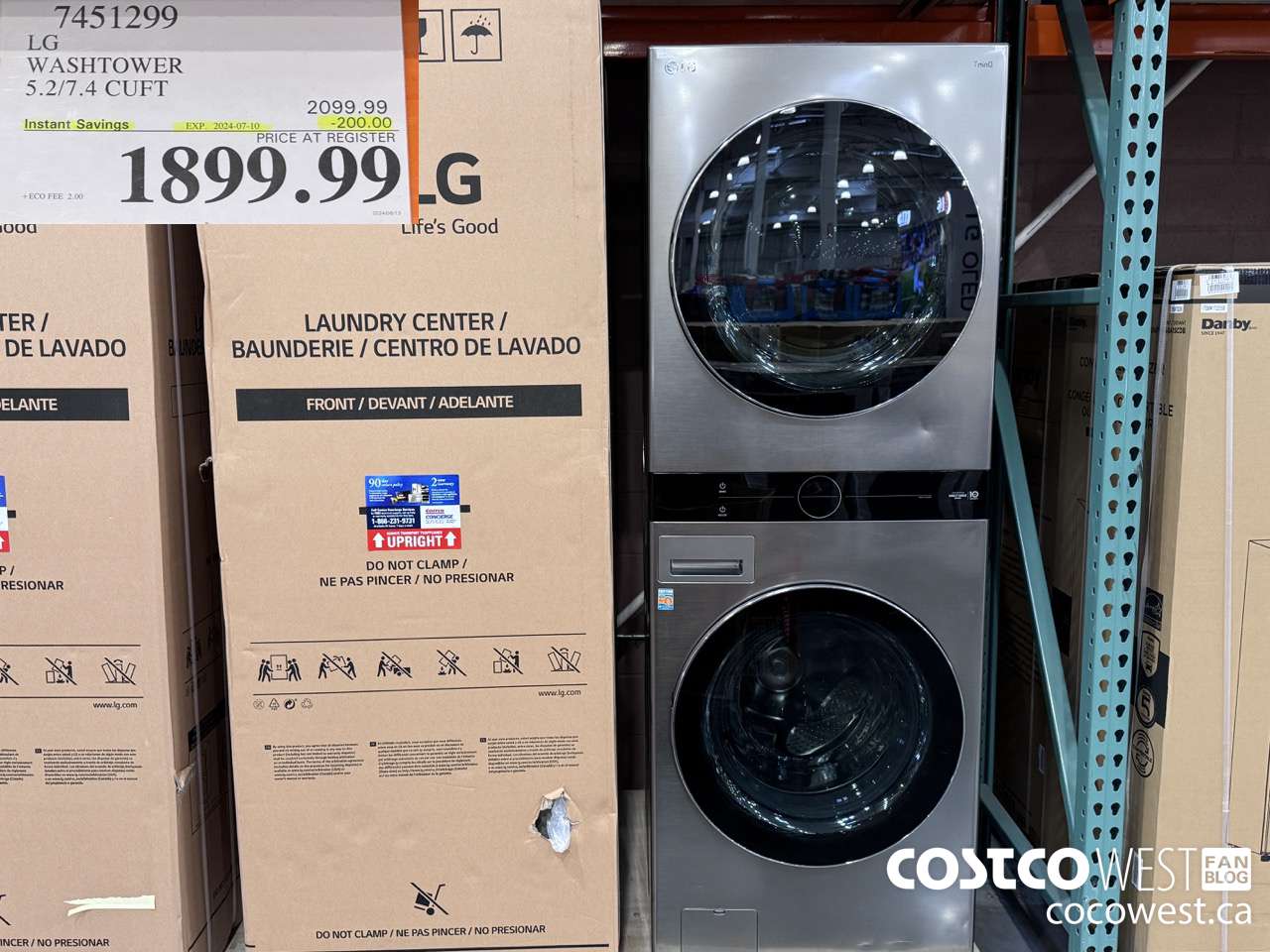 7451299 LG WASHTOWER 5.2/7.4 CUFT ($250.00 INSTANT SAVINGS EXPIRES ON 2024-07-10) $1899.99
