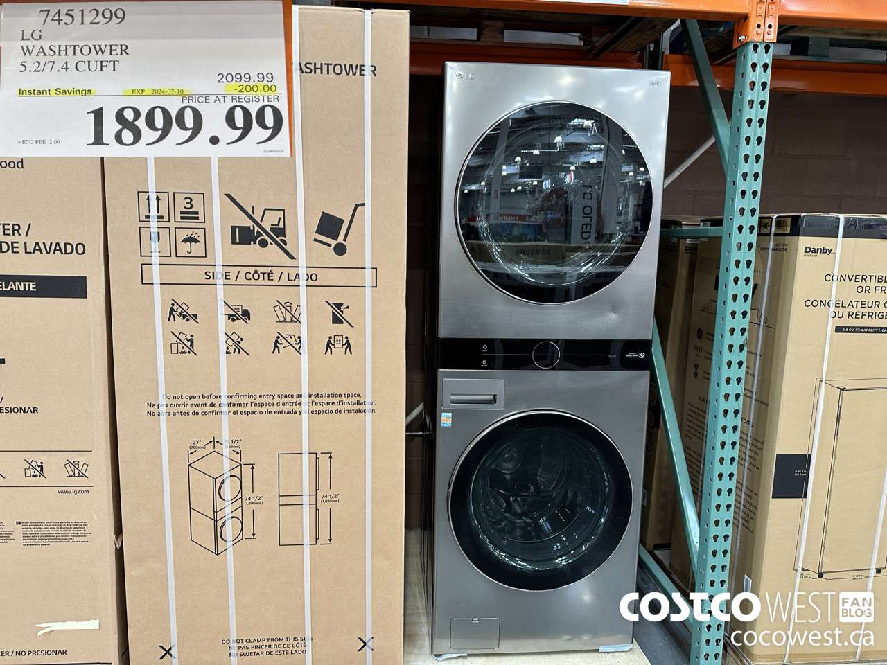 7451299 LG WASHTOWER 5.2/7.4 CUFT ($200.00 INSTANT SAVINGS EXPIRES ON 2024-07-10) $1899.99