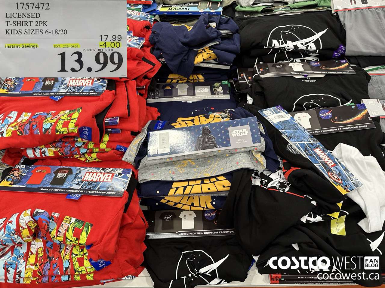 1757472 LICENSED T-SHIRT 2PK KIDS SIZES 6-18/20 ($4.00 INSTANT SAVINGS EXPIRES ON 2024-06-09) $13.99