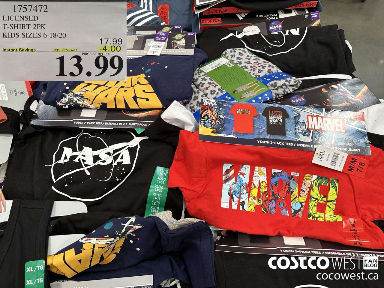 1757472 LICENSED T-SHIRT 2PK KIDS SIZES 6-18/20 ($4.00 INSTANT SAVINGS EXPIRES ON 2024-06-12) $13.99