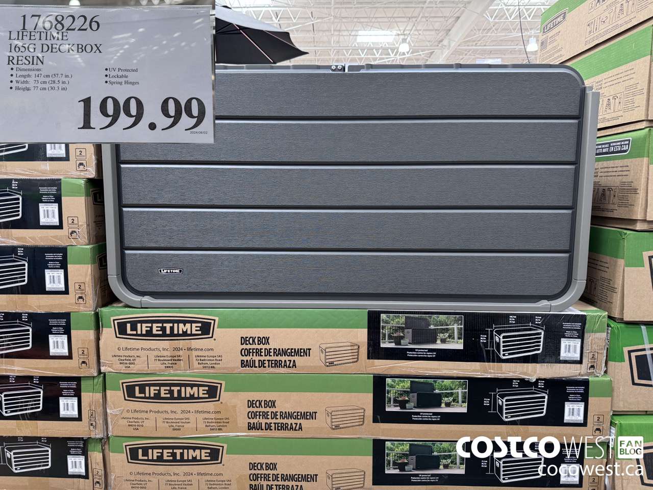 1768226 LIFETIME 165G DECKBOX RESIN $199.99