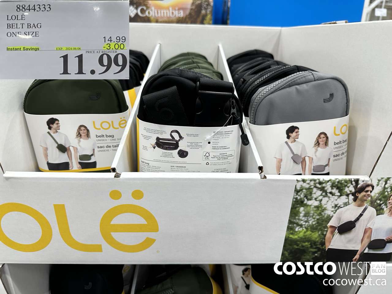 8844333 LOLE BELT BAG ONE SIZE ($3.00 INSTANT SAVINGS EXPIRES ON 2024-06-06) $11.99