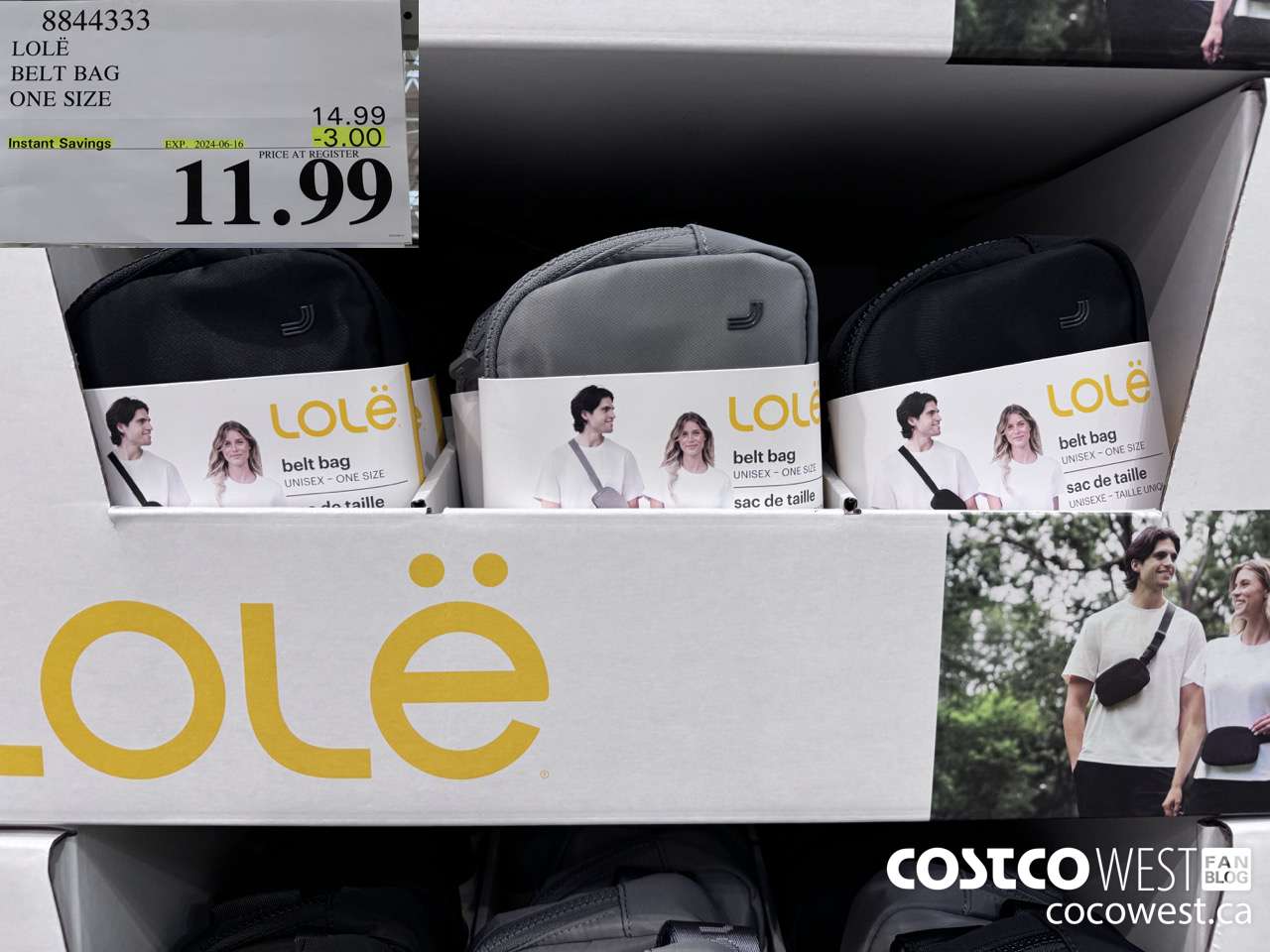 8844333 LOLE BELT BAG ONE SIZE ($3.00 INSTANT SAVINGS EXPIRES ON 2024-06-16) $11.99