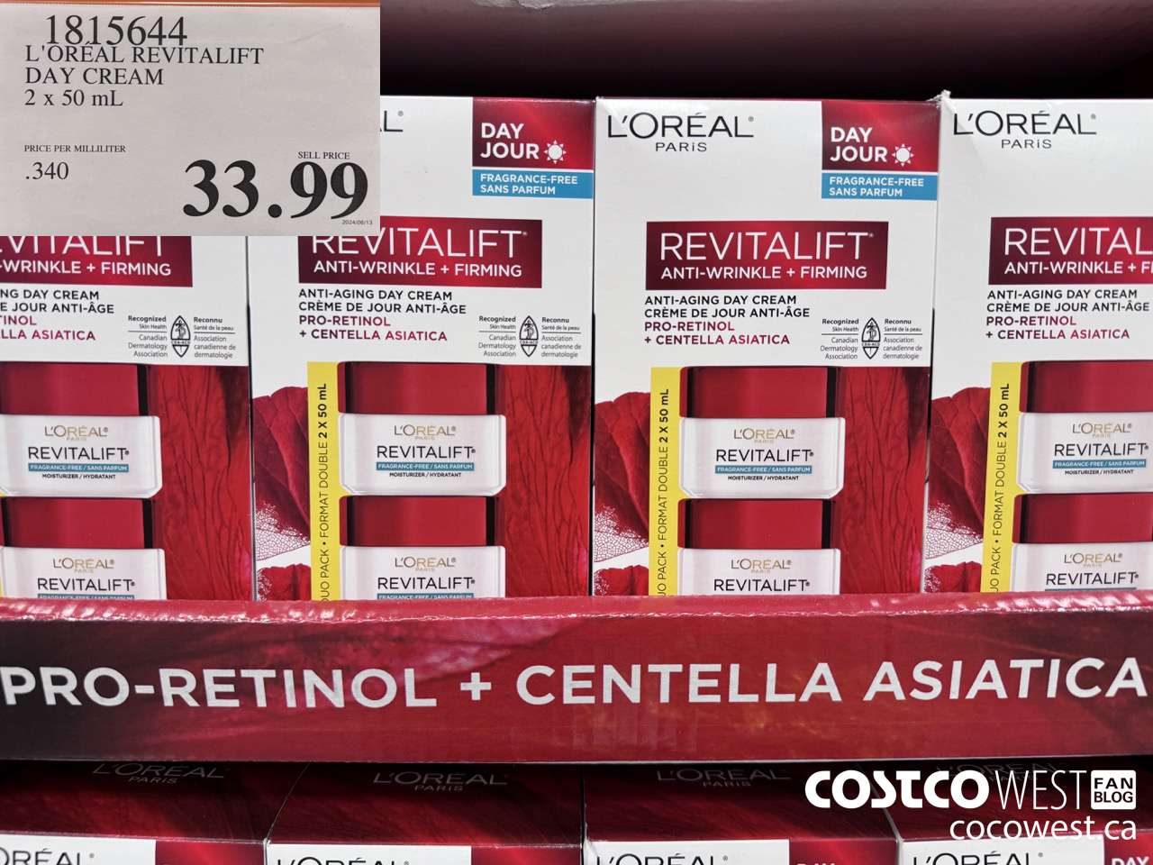 1815644 L'OREAL REVITALIFT DAY CREAM 2 X 50ML $33.99